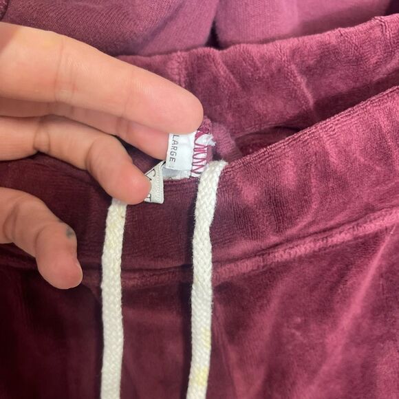 Vintage 70's Yves Saint Laurent YSL Maroon Velour Tracksuit Leisure Size Large - Picture 14 of 16